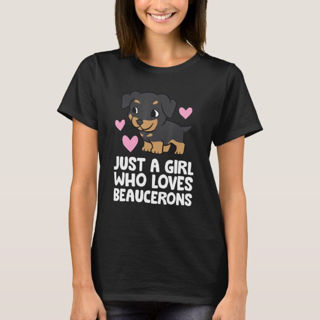 T-shirt Berger De Beauce Chien Fille Juste Une Fille Qui A (Devant)