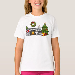 T-shirt Berger des Shetland Blue Merle dans une salle de N