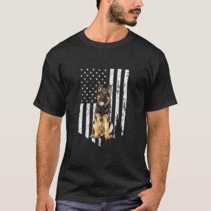T-shirt Berger Drapeau Américain Patriotique Berger Chien 