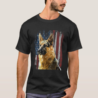 T-shirt Berger patriotique allemand Drapeau américain Don