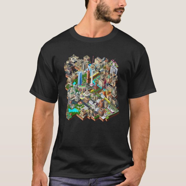 T-shirt Berlin 90s Retro Video Game City Building Map Game (Devant)