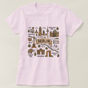 T-shirt Berlin Allemagne, carte de voyage vintage
