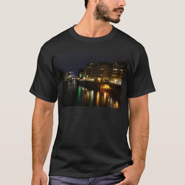 T-shirt Berlin Allemagne Nuit Spree Deutschland Nacht (Devant)