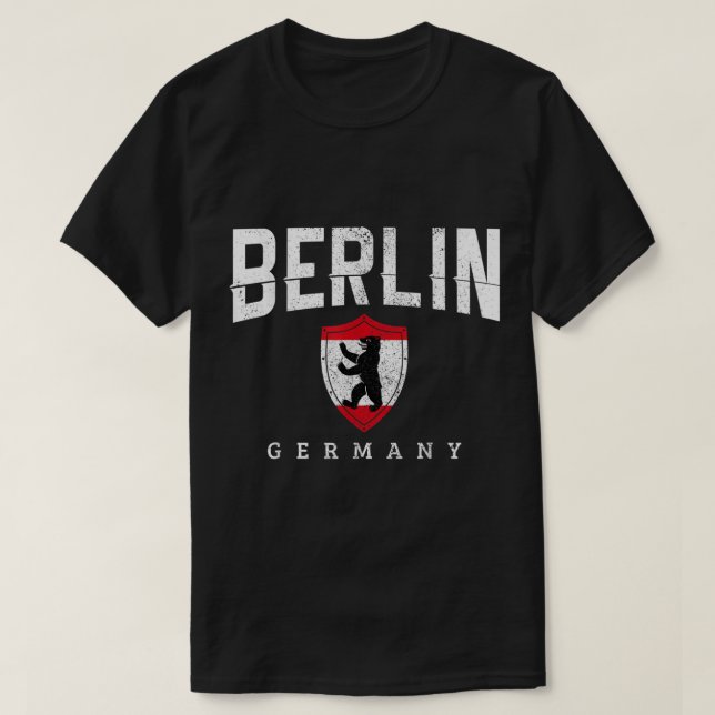 T-shirt Berlin Allemagne Ours Drapeau Souvenir Voyager All (Design devant)