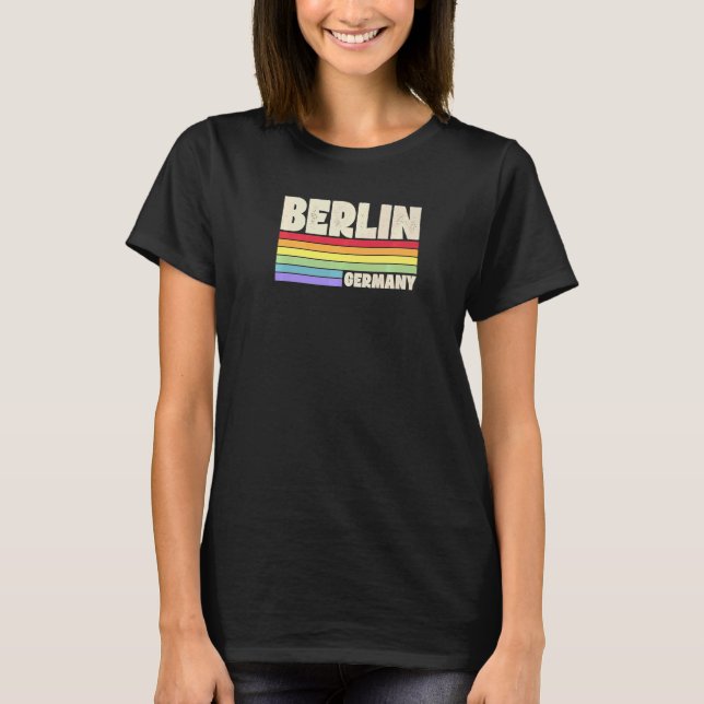 T-shirt Berlin Allemagne Rainbow Gay pride Merch Retro les (Devant)