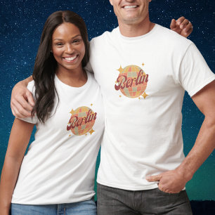 T-shirt Berlin City Allemagne Retro Vintage brun