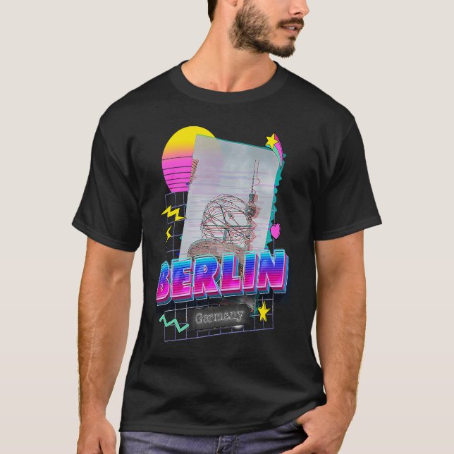 T-shirt BERLIN ENGV Vaporwave 80s Retro Germany (Devant)