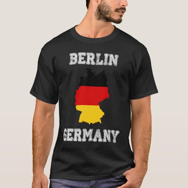 T-shirt Berlin Germany Vintage Germany Flag Map (Devant)