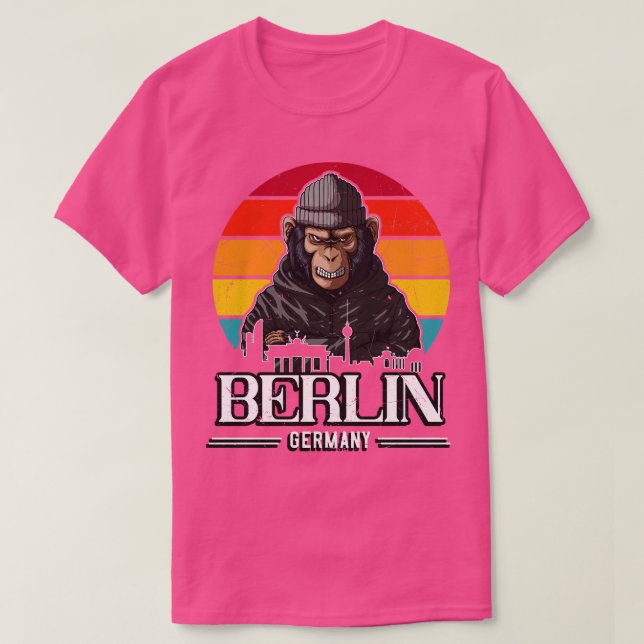 T-shirt Berlin Retro Monkey Berliner (Design devant)