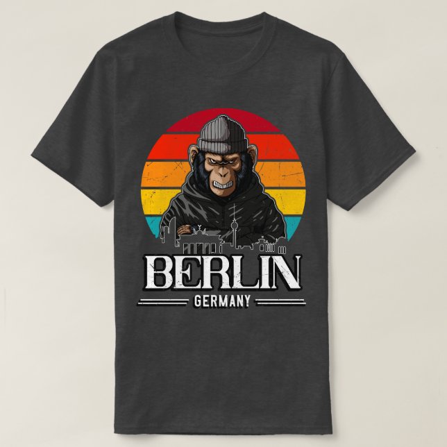 T-shirt Berlin Retro Monkey Berliner (Design devant)