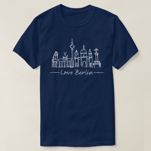 T-shirt Berlin Skyline Silhouette City Trip Allemagne (Design devant)