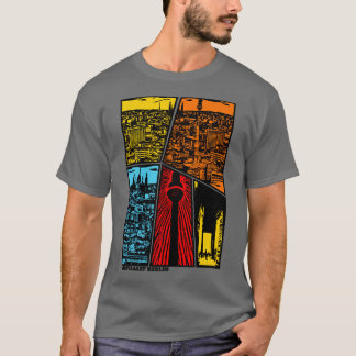 T-shirt Berlin SkylineComic Style de livre Art Version cou