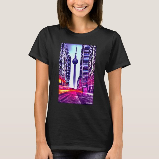 T-shirt Berlin TV Tower Berlin City Street Sight Landmark (Devant)