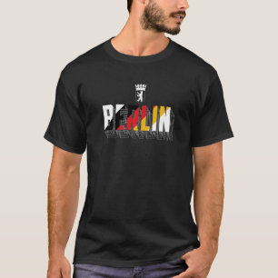 T-shirt Berlin Typographie Allemagne Drapeau Berlin Ours S