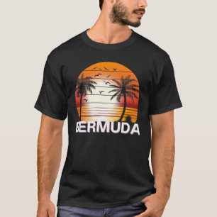 T-shirt Bermudes Palmiers Vintages Plage d'été
