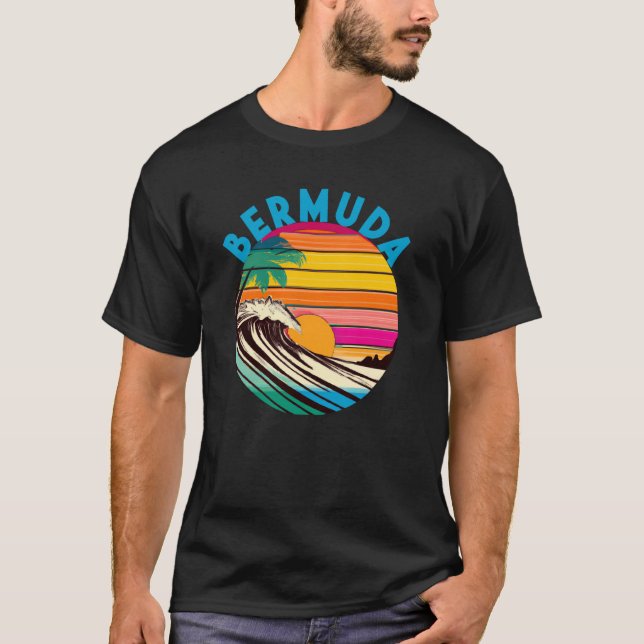 T-shirt Bermudes Retro 1980 Style Beach (Devant)