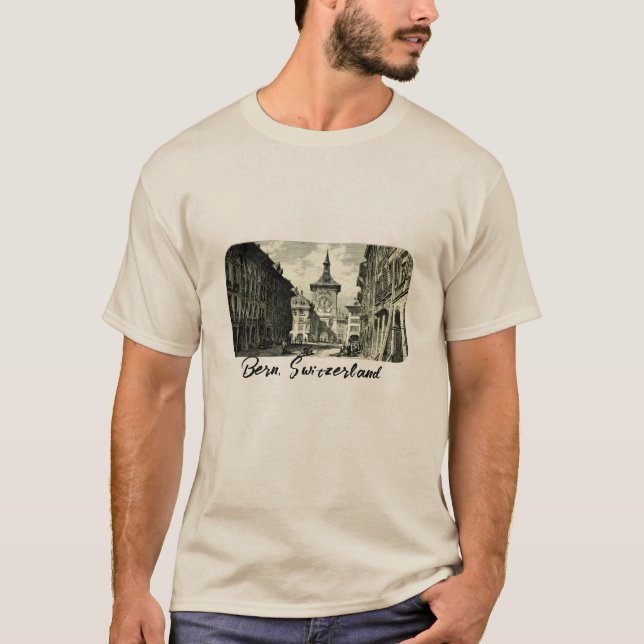 T-shirt Bern Clock Tower Conception Vintage (Devant)