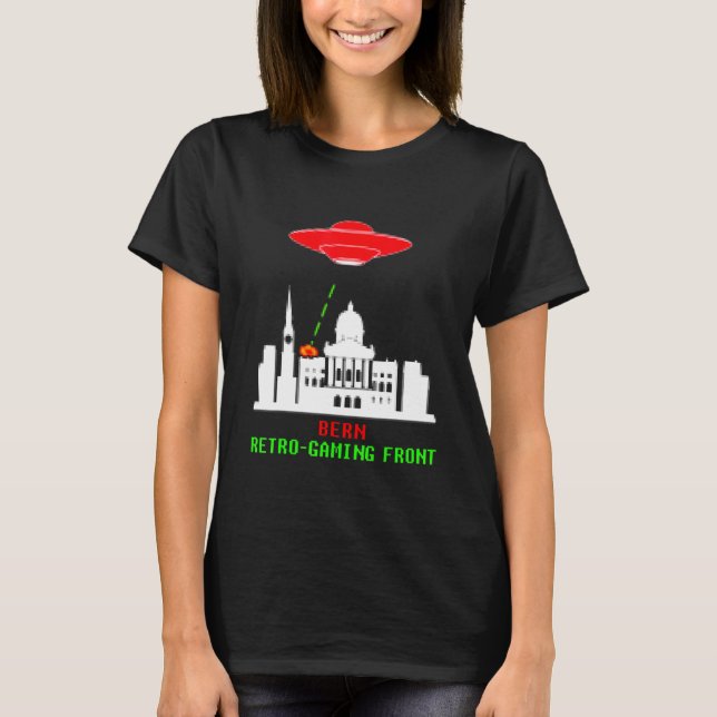T-shirt Bern Invasion Jeu Rétro Avec Ufo (Devant)