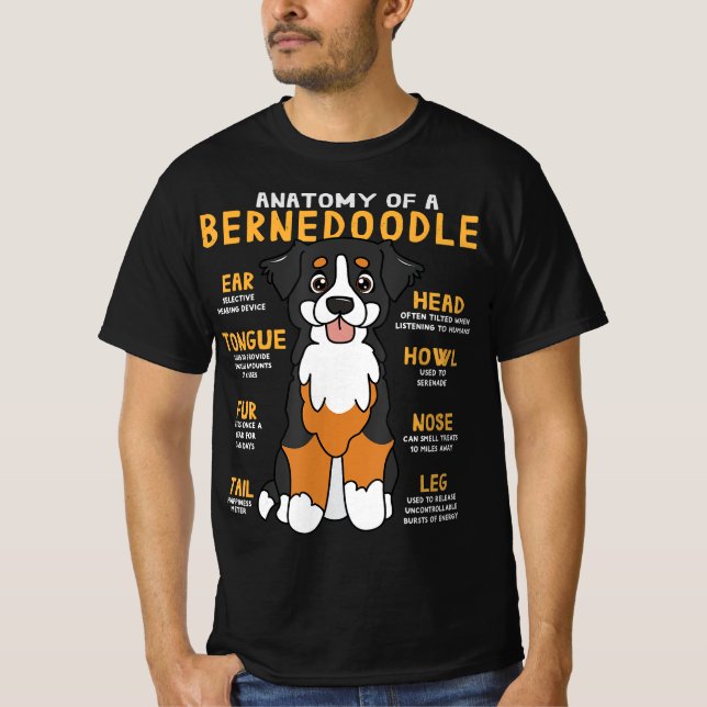 T-shirt Bernedoodle Anatomie Funny Chien Maman Papa Mignon (Devant)