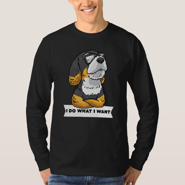 T-shirt Bernedoodle Dog With Sunglasses Stubborn (Devant)