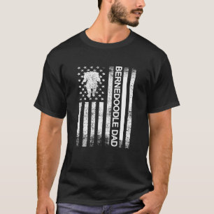 T-shirt Bernedoodle Papa Us Drapeau Bernedoodle Propriétai