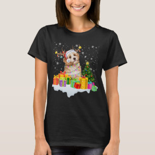 T-shirt Bernedoodle Père Noël Christmas Tree Lights Noël P