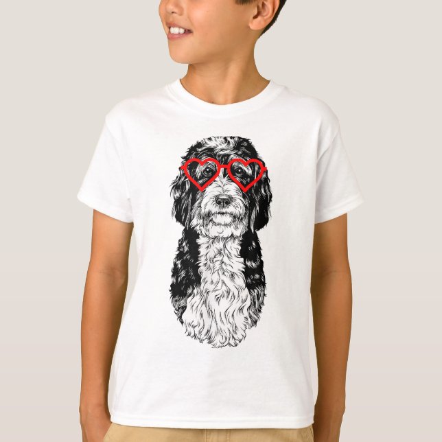 T-shirt Bernedoodle Valentines Day Doodle Chien maman Chie (Devant)