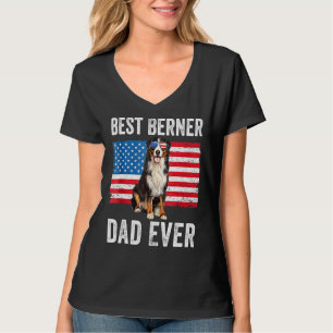 T-shirt Berner Papa Drapeau Américain Propriétaire Chien B
