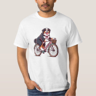 T-shirt Bernese Dog Biker, croiseur bernois aventure vélo