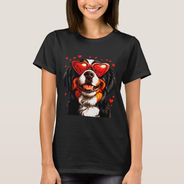 T-shirt Bernese Mountain Cute Berner Dog Lover Valentines  (Devant)