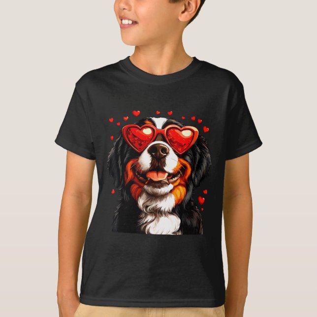 T-shirt Bernese Mountain Cute Berner Dog Lover Valentines  (Devant)