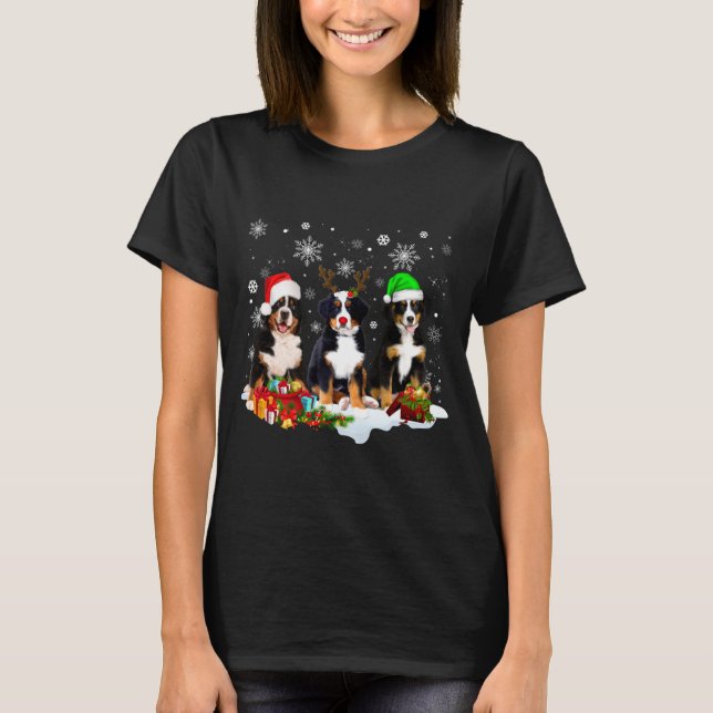 T-shirt Bernese Mountain Dog Christmas Cute Fullprint  (Devant)