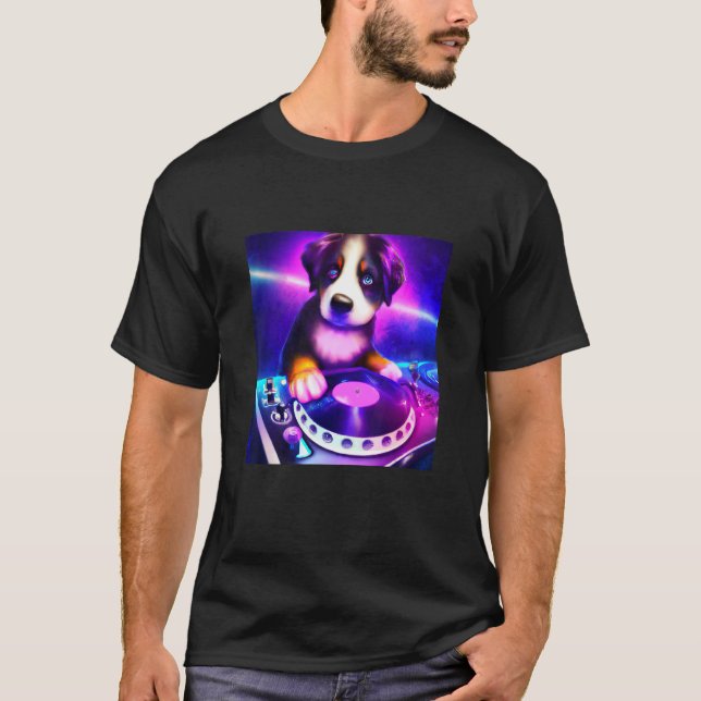T-shirt Bernese Mountain dog DJ Vaporwave Aesthétique Boys (Devant)