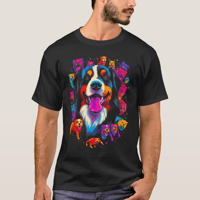 T-shirt Bernese Mountain Dog Family (Devant)
