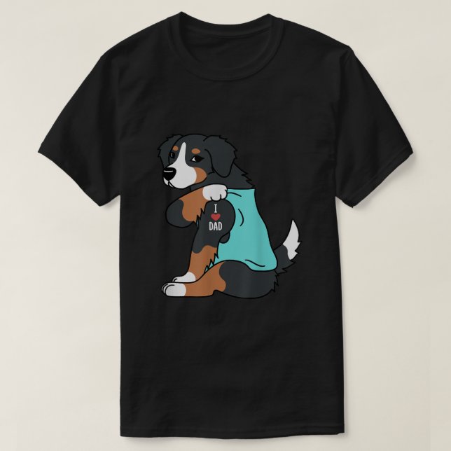 T-shirt Bernese Mountain Dog I Love Papa Funny Dog (Design devant)