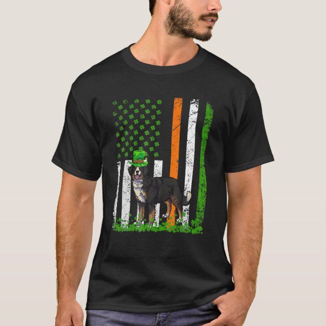 T-shirt Bernese Mountain Dog Jour de la Saint Patrick Irla (Devant)
