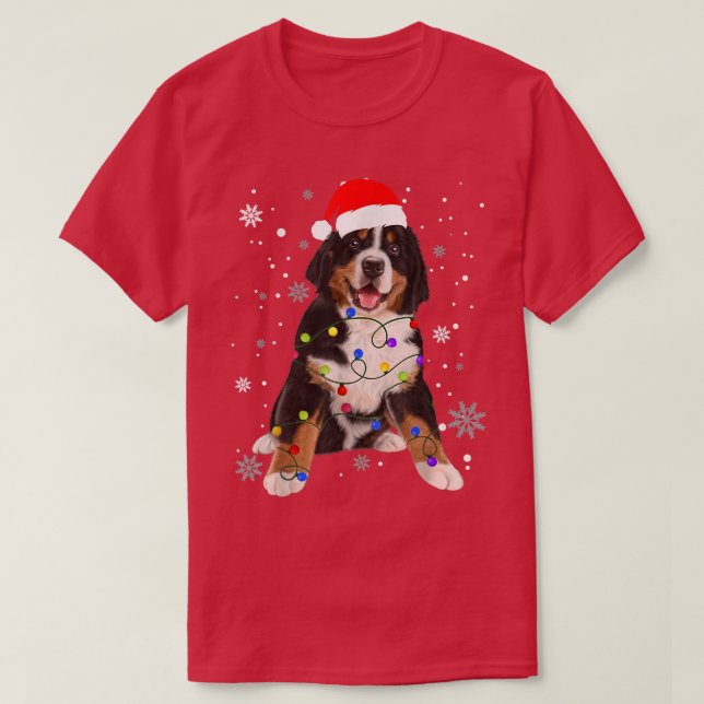 T-shirt Bernese Mountain Dog Joyeux Noël Neige d'hiver G (Design devant)