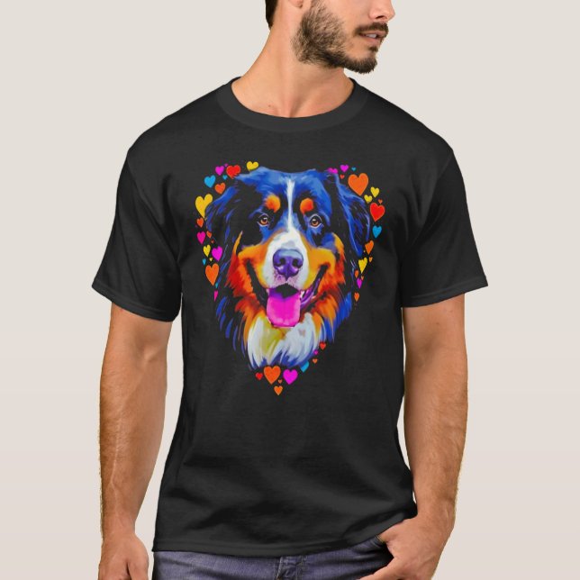 T-shirt Bernese Mountain Dog Love Hearts (Devant)
