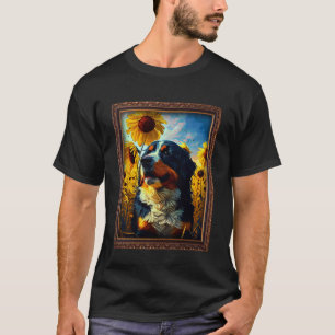 T-shirt Bernese Mountain Painting Fleur de tournesol mère
