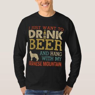 T-shirt Bernese Mountain Papa Boit De La Bière Hang Avec L