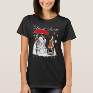 T-shirt Bernese Mountain Père Noël Chien Noël Snowman Noël