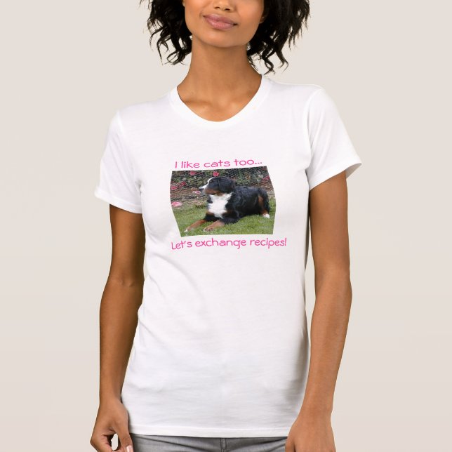 T-shirt Bernese qui aime des chats (Devant)