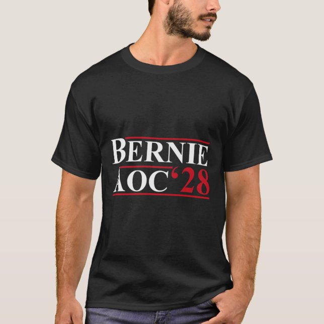 T-shirt Bernie Aoc 2028 Bernie Sanders Alexandria Cortez P (Devant)