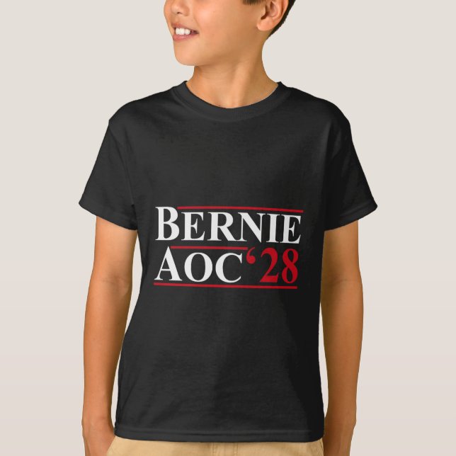 T-shirt Bernie Aoc 2028 Bernie Sanders Alexandria Cortez P (Devant)