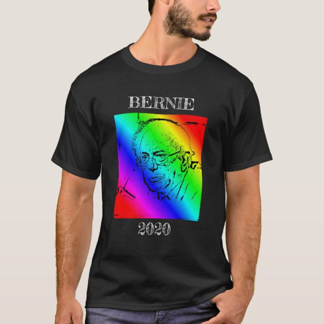 T-shirt Bernie Sander Élection présidentielle 2020 Arc en  (Devant)
