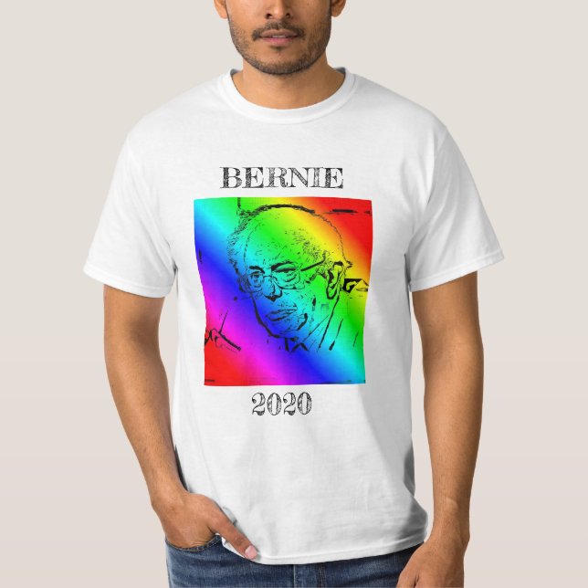 T-shirt Bernie Sander Élection présidentielle 2020 Arc en  (Devant)