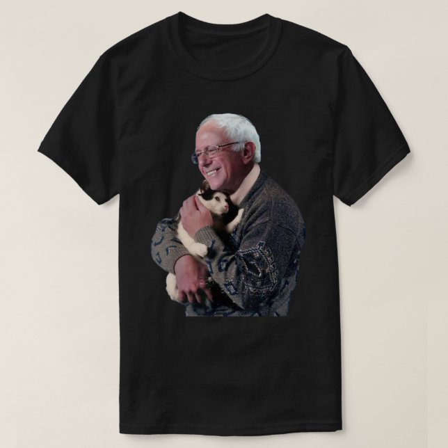 T-shirt Bernie Sanders Accroche Cat Chemise mignonne Anima (Design devant)