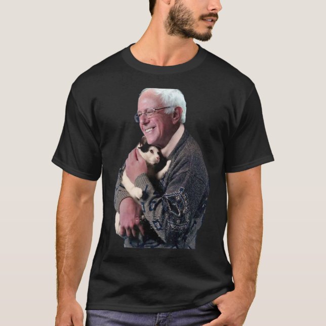 T-shirt Bernie Sanders Accroche Cat Chemise mignonne Anima (Devant)