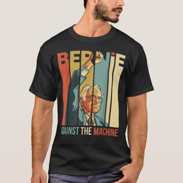 T-shirt Bernie Sanders Contre La Machine Bernie 2020 (Devant)