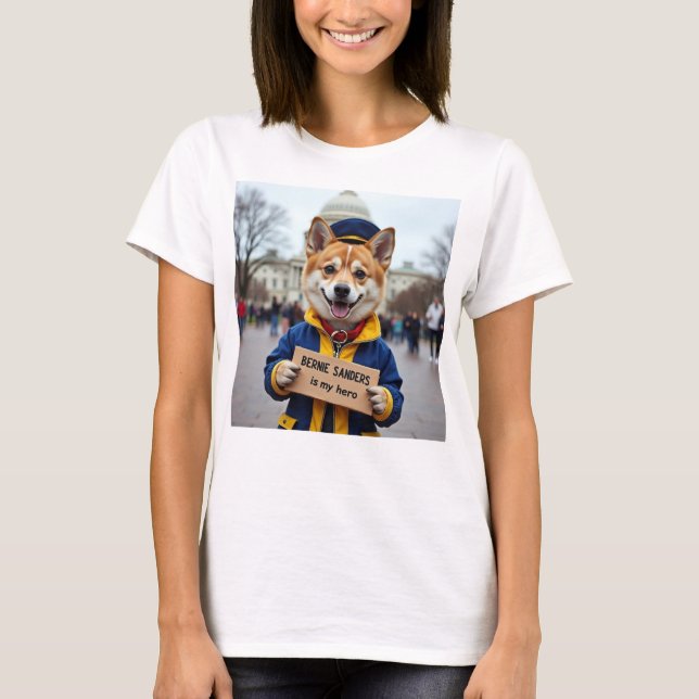 T-shirt Bernie Sanders Est Mon Héros (Devant)